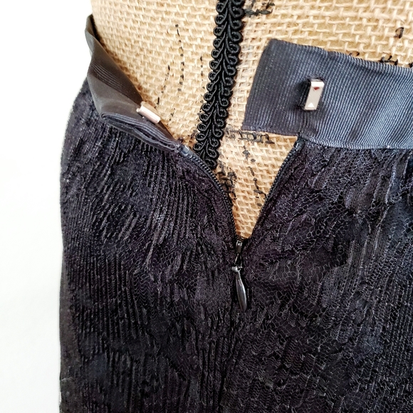 Ideology Black lace skirt pleated side zipper sz.6 - Picture 7 of 7